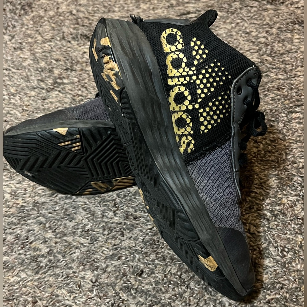 Adidas Black and Gold Athletic Sneakers